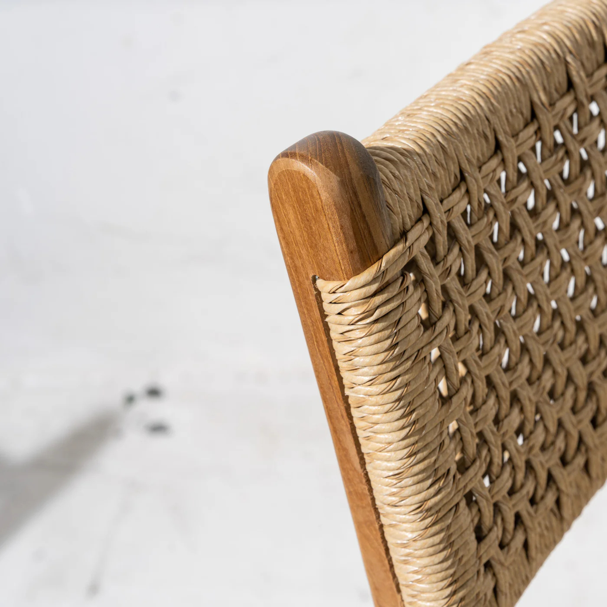 Khairi teak woven dining chair with viro rope weave