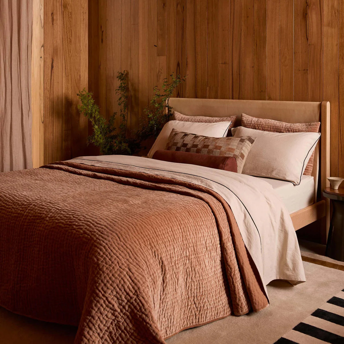 Mae Maple Pure Linen Bolster Cushion
