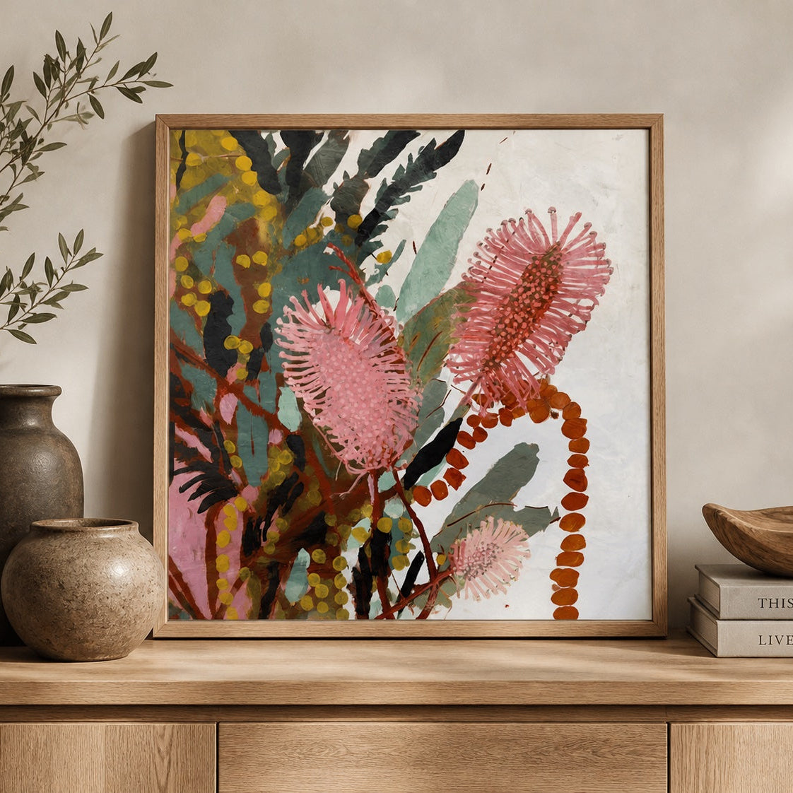Bottle Brush in Bloom Canvas Art Print