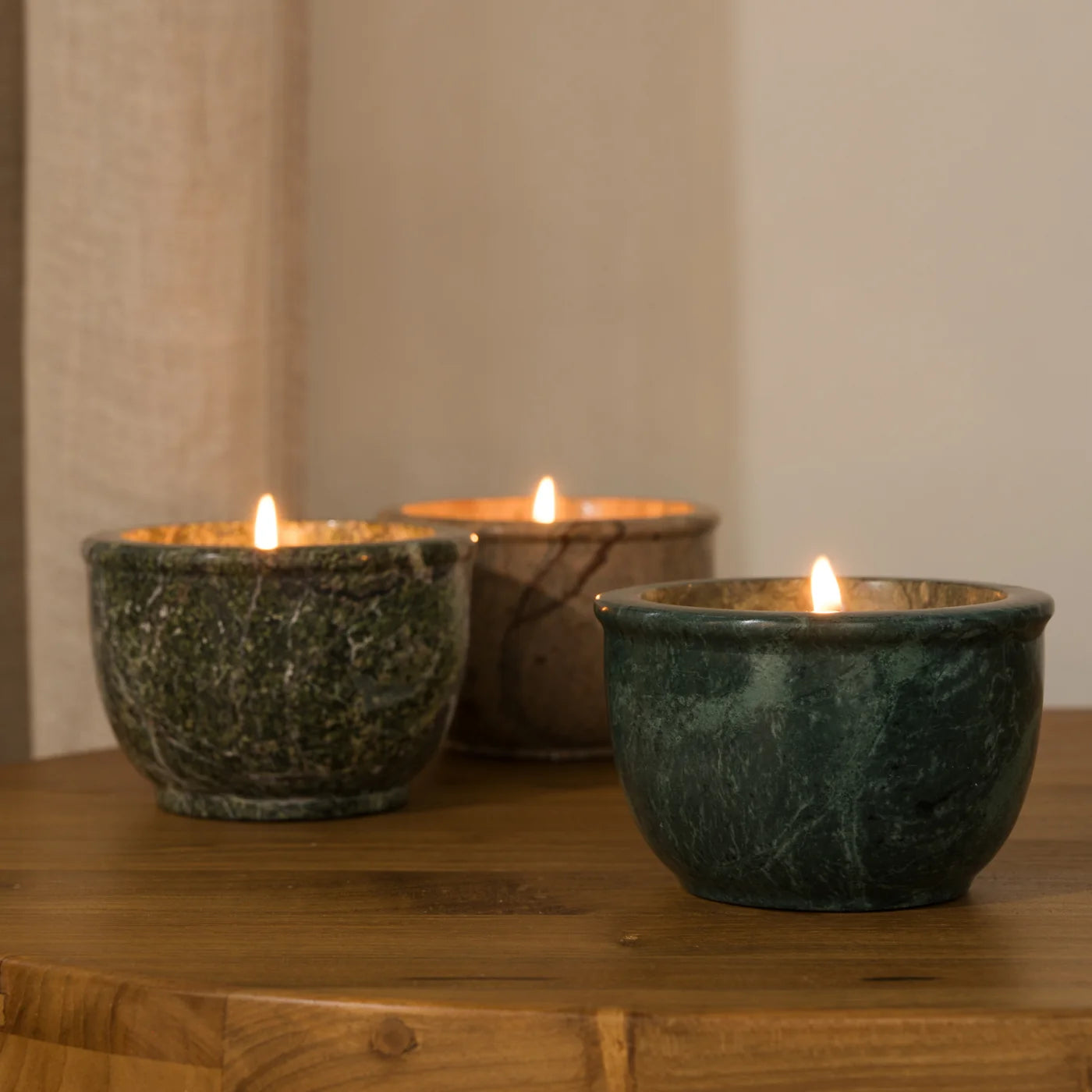 Cira Hand Poured Soy Candle in Marble Vessel