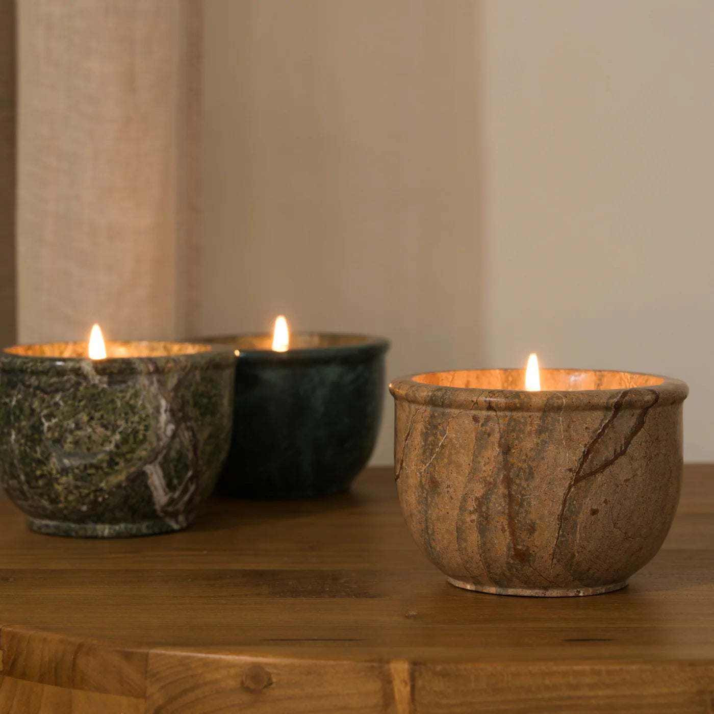 Cira Hand Poured Soy Candle in Marble Vessel