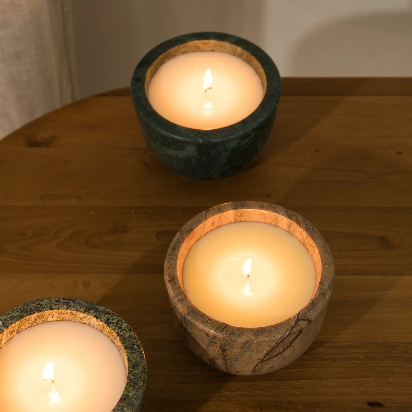 Cira Hand Poured Soy Candle in Marble Vessel