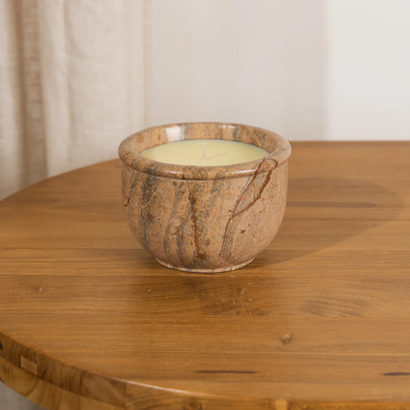 Cira Hand Poured Soy Candle in Marble Vessel