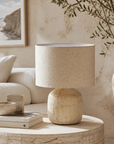 Linen and Ceramic Table Lamp Natural