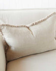Luca Boho Linen Cushion - Natural