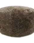 Curly Sheepskin Round Ottoman