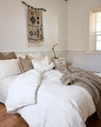 Carter Linen Cushion - White/Natural Stripe