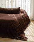 Eadie Luca Linen Bed Cover - Chocolate