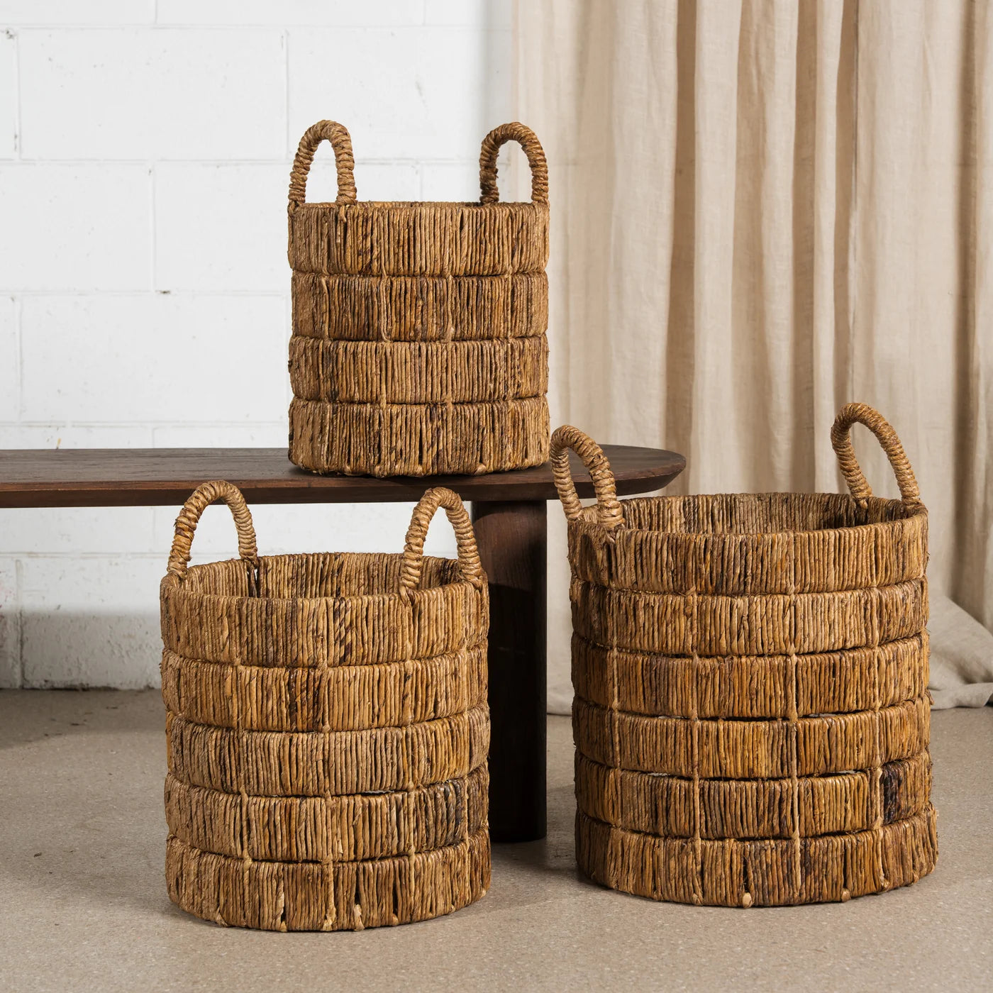 Neri Lineal Texture Banana Leaf Basket