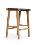 Paloma Woven Leather Saddle Stool