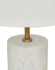 Easton Marble Table Lamp - White Marble - White Linen
