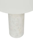 Easton Marble Table Lamp - White Marble - White Linen