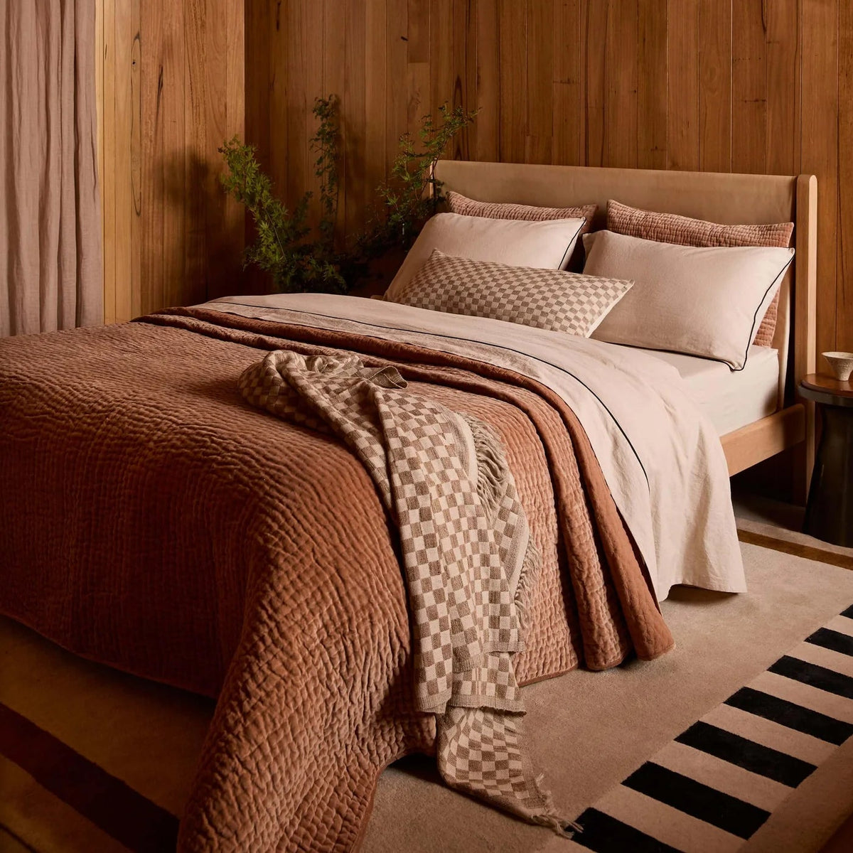 Cino Caramel Cotton Velvet Quilt