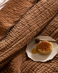 Cino Caramel Cotton Velvet Quilt