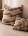 Gia Mocha Reversible Linen Cushion