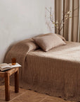 Ava Toffee Stripe Pure Linen Cushion