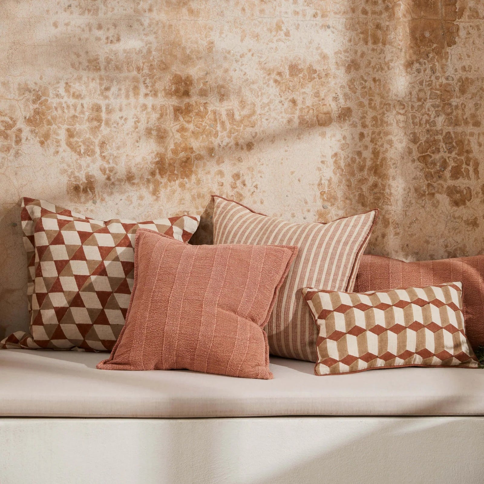 Ava Toffee Stripe Pure Linen Cushion