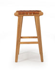 Paloma Woven Leather Saddle Stool