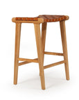 Paloma Woven Leather Saddle Stool