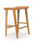 Paloma Woven Leather Saddle Stool