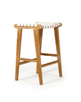 Paloma Woven Leather Saddle Stool