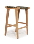 Paloma Woven Leather Saddle Stool