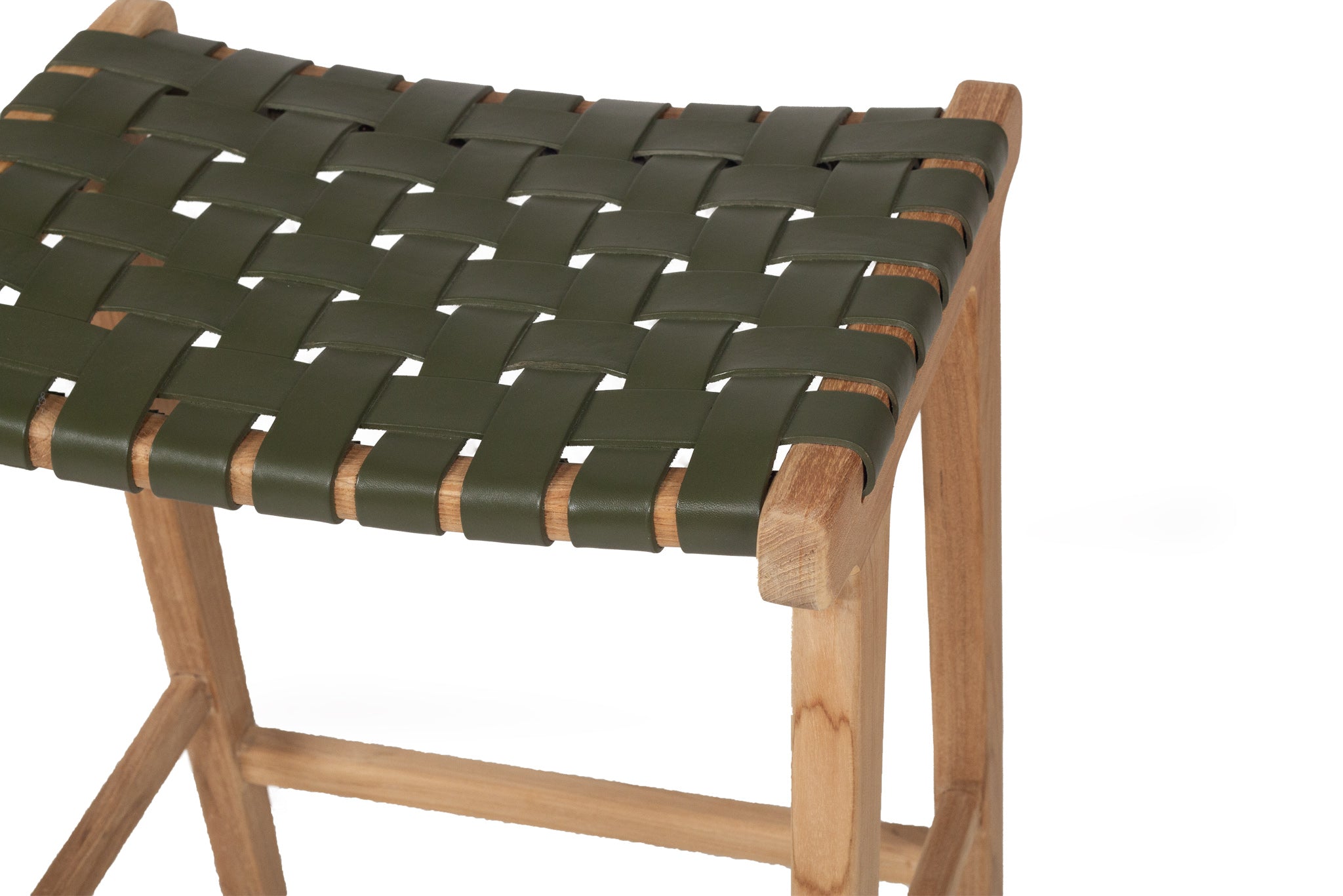 Paloma Woven Leather Saddle Stool