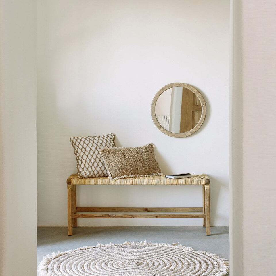 Retreat Round Timber Mirror