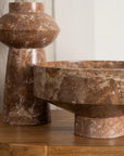 Adelita Rosso Marble Podium Bowl