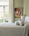Eadie Luca Linen Bed Cover - Putty