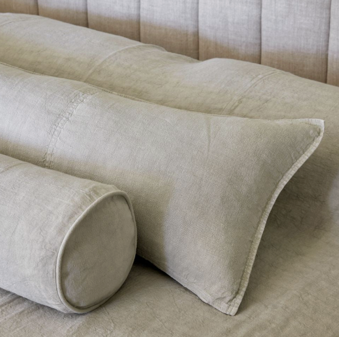Eadie Luca Linen Bed Cover - Putty