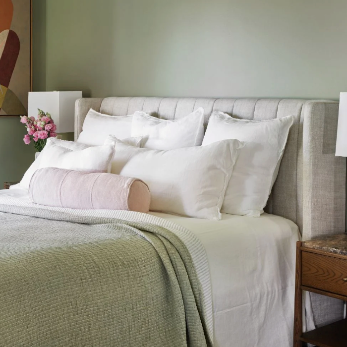 Eadie Ease Quilted Bed Cover Set - White/Pistachio