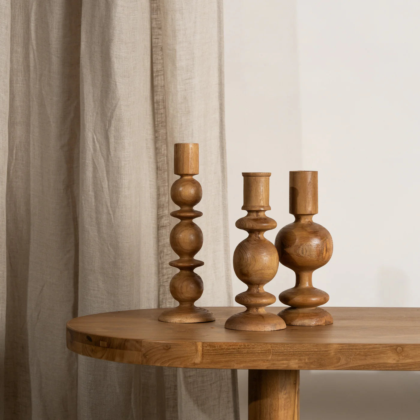 Suri Turned Candle Holders