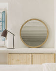 Retreat Round Timber Mirror