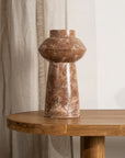 Yara Rosso Marble Sculptural Vase