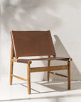 Anwar Leather and Teak Chair