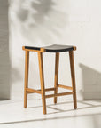 Avel Black Leather Barstool