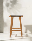 Avel Black Leather Barstool