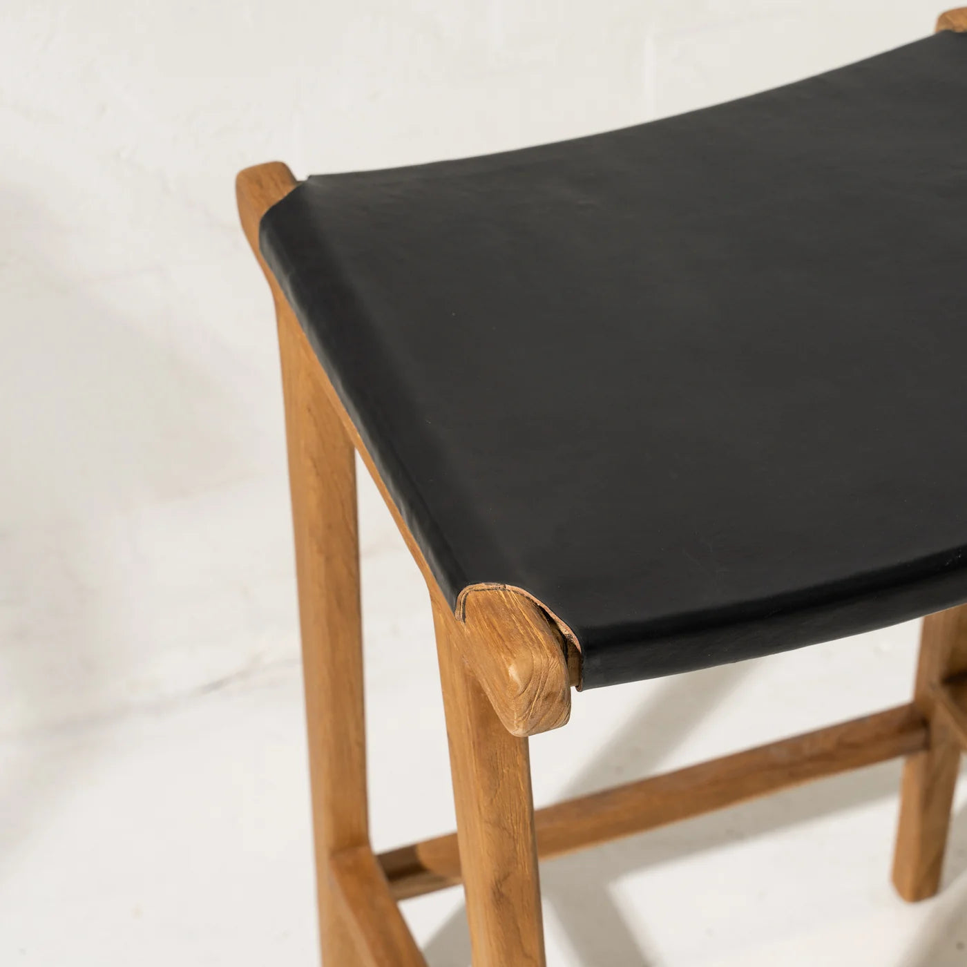 Avel Black Leather Barstool