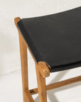 Avel Black Leather Barstool