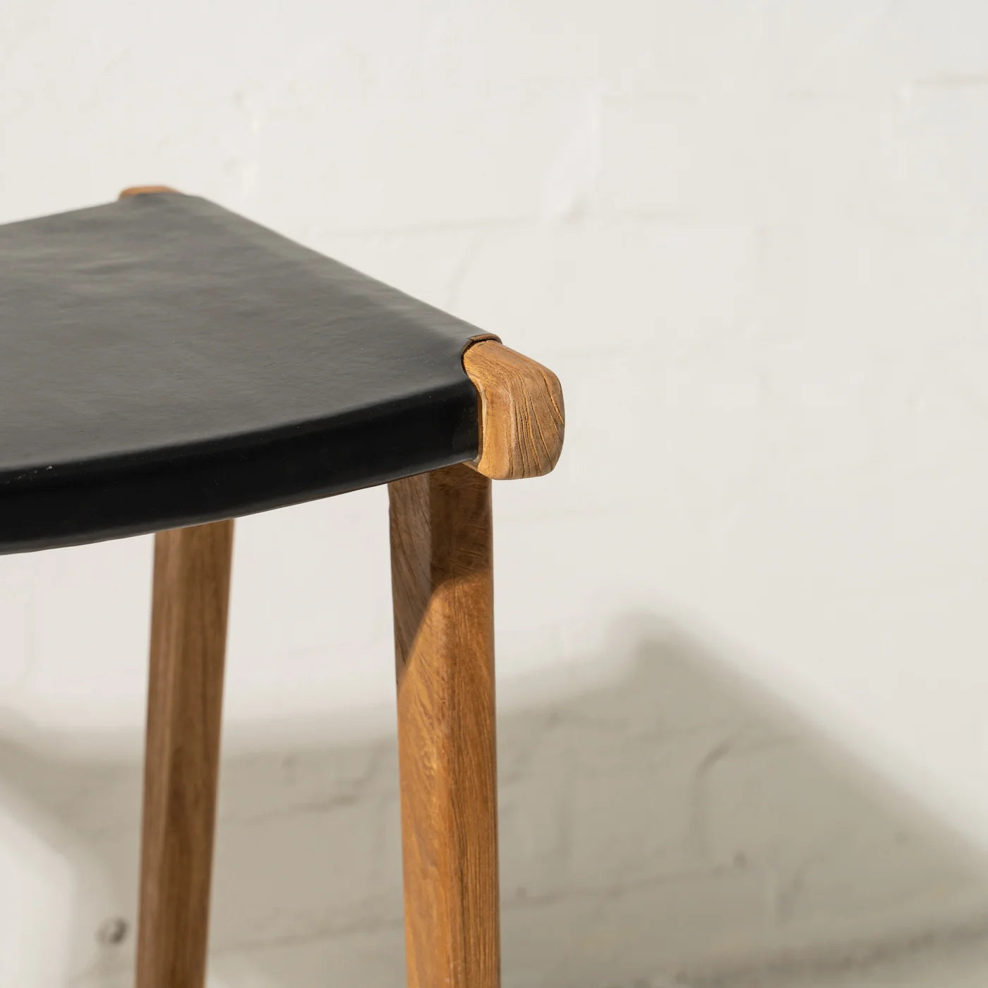 Avel Black Leather Barstool