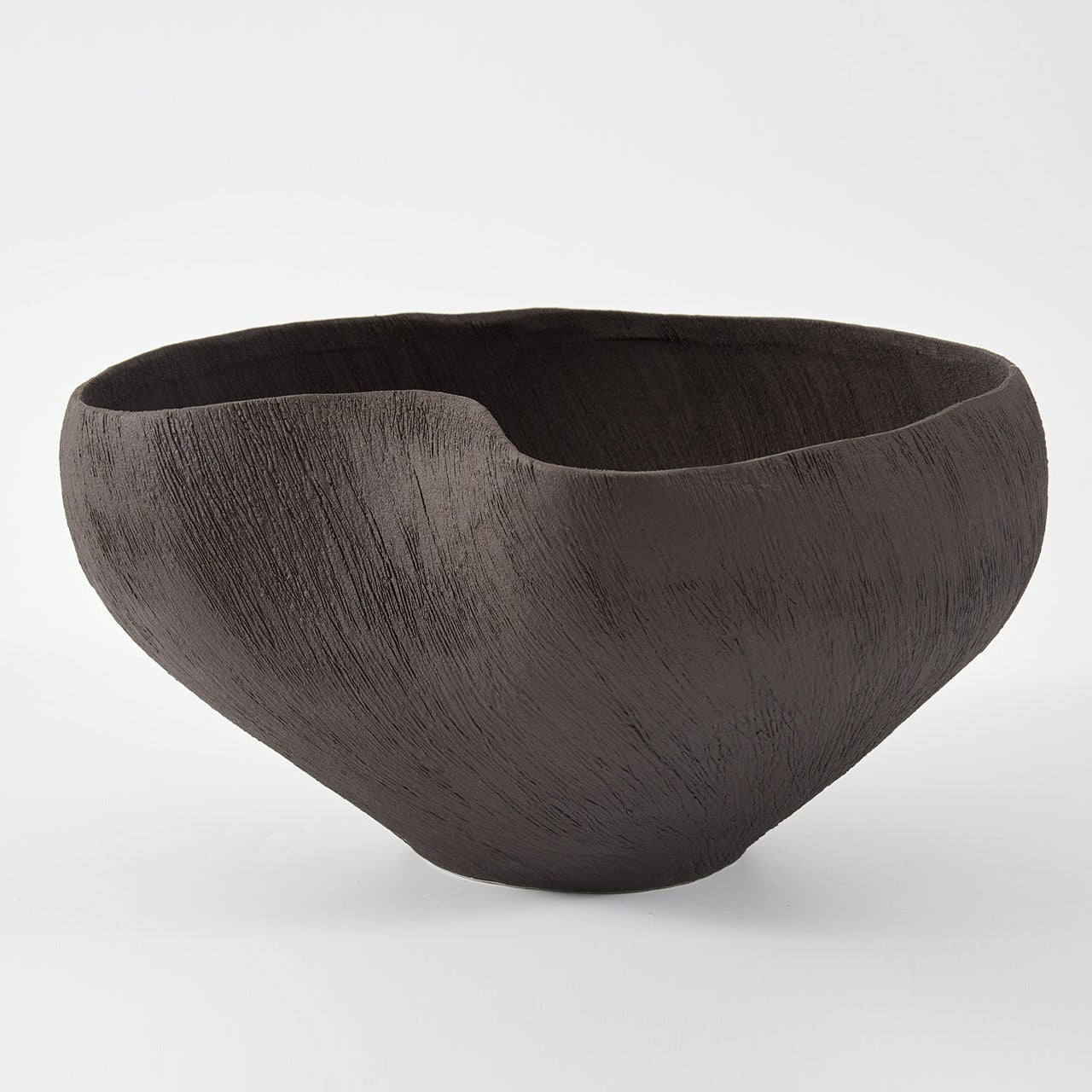 ceramic bowl in brushed chocolate