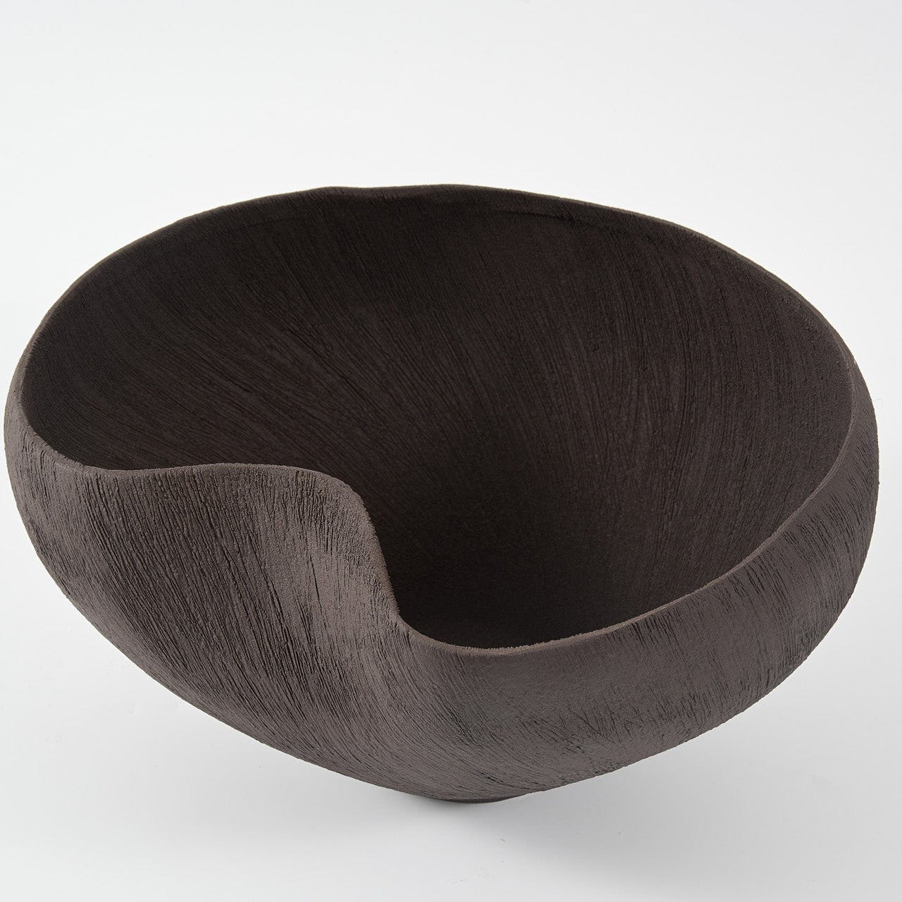 ceramic bowl in brushed chocolate