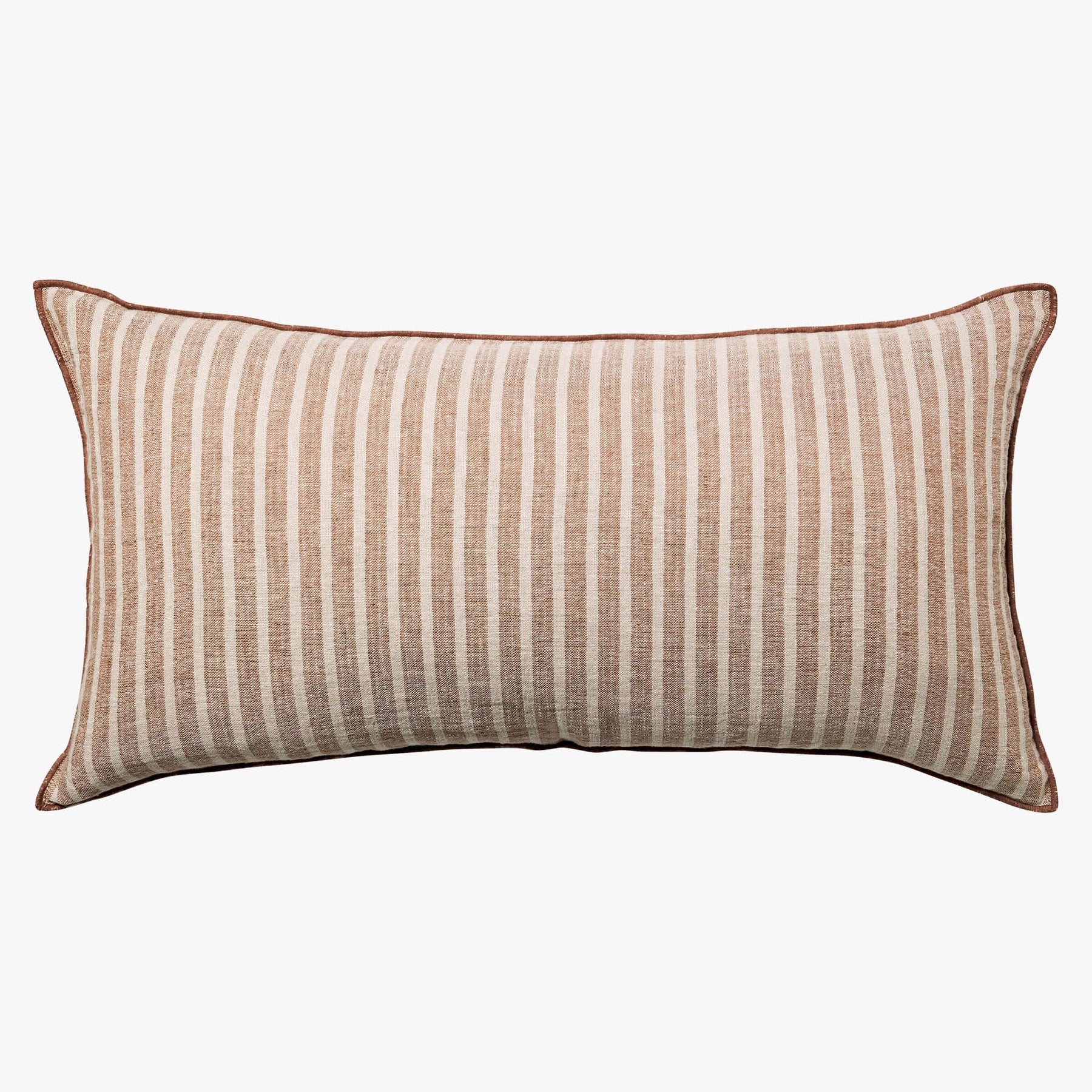 Ava Toffee Stripe Pure Linen Cushion
