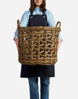 Wicka Lido Round Herringbone Kubu Basket