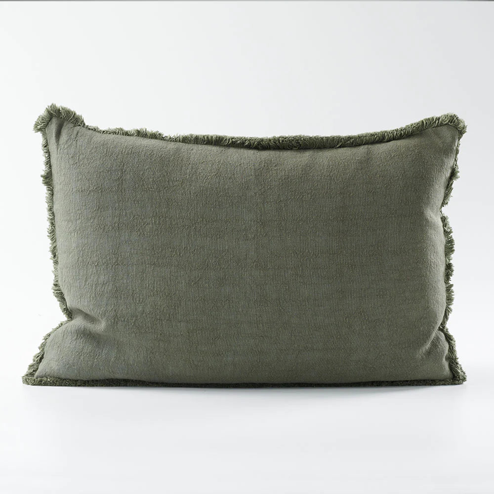 Luca Boho Linen Cushion - Khaki