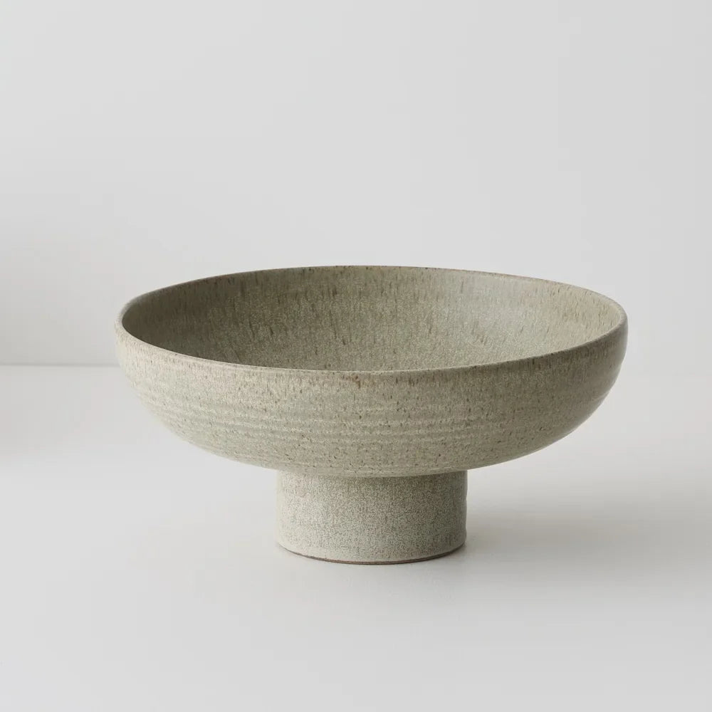 Kenji Pedestal Bowl - Lichen