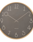 Karlsson Sencillo Wall Clock Dark Grey/Natural