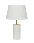 Easton Marble Table Lamp - White Marble - White Linen