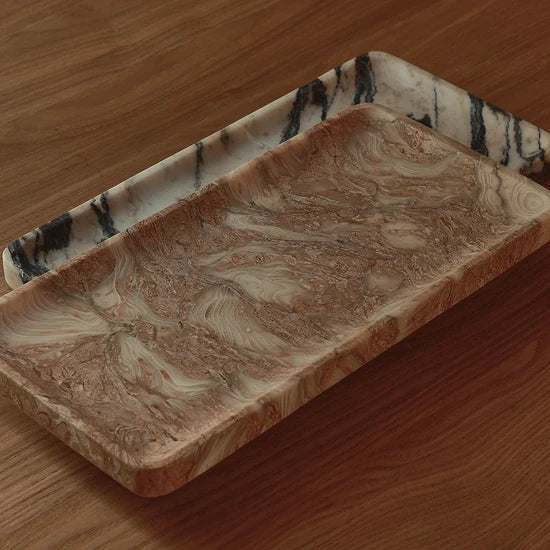 Linea Rectangle Marble Tray